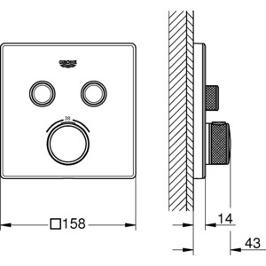 Смеситель для ванны Grohe Grohtherm SmartControl накладная панель, для 35600 (29156LS0)