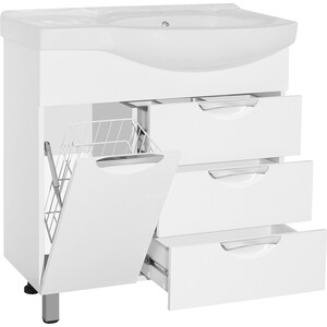 Тумба под раковину Style line Жасмин 82 левая, белая (ЛС-00000526)