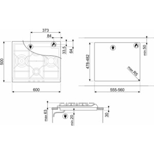 Газовая варочная панель Smeg SR764AO