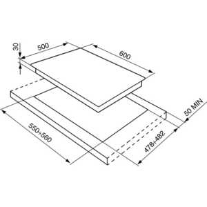 Газовая варочная панель Smeg SR764BS