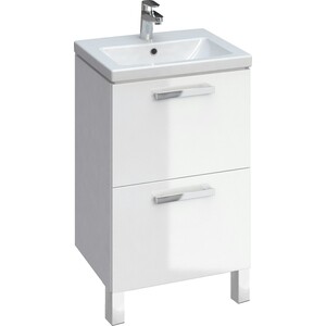 Тумба с раковиной Cersanit Melar 50 белая, с ножками (64127, UM-COM50/1, ZP-NOGA-KPL2)