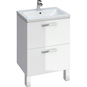 Тумба с раковиной Cersanit Melar 60 белая, с ножками (64128, UM-COM60/1, ZP-NOGA-KPL2)