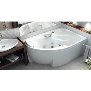 Акриловая ванна Aquatek Вега 170х105 правая, фронтальная панель, разборный каркас, слив-перелив (VEG170-0000083)