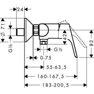 Смеситель для душа Hansgrohe Focus хром (31960000)