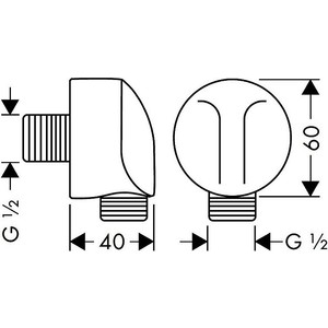 Шланговое подключение Hansgrohe FixFit Wall E хром (27454000)