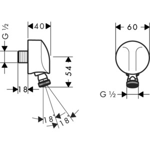 Шланговое подключение Hansgrohe FixFit Wall E с шарнирным соединением (27505000)