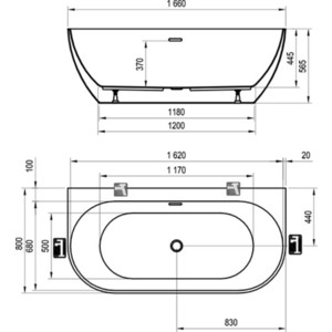 Акриловая ванна Ravak Freedom W 165x80 (XC00100024)