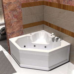 Акриловая ванна Aquatek Лира 150x150 угловая, фронтальная панель, каркас, слив-перелив (LIR150-0000032)