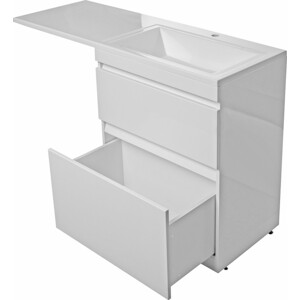 Тумба под раковину Style line Даллас Люкс 68 (130) напольная, под стиральную машину, белая (СС-00000557)