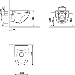 Унитаз подвесной безободковый Am.Pm Sensation FlashClean с сиденьем микролифт (C301700WH, C307851WH)