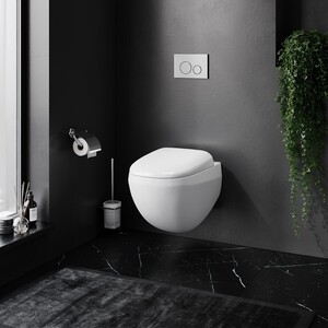 Унитаз подвесной безободковый Am.Pm Sensation FlashClean с сиденьем микролифт (C301700WH, C307851WH)