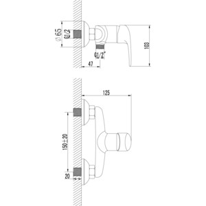 Смеситель для душа Lemark Pramen (LM3303C)
