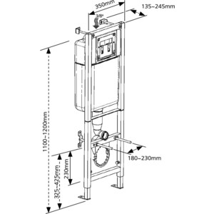 Комплект унитаза Cersanit Delfi Black унитаз + инсталляция, сиденье микролифт, кнопка хром глянцевый (S-SET-DEL/Black/TPL/Cg-w)
