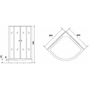 Душевой уголок Niagara Eco 80x80 матовый, хром матовый (NG-003-14)