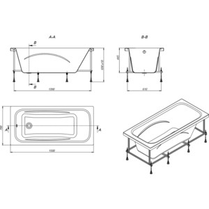 Акриловая ванна Roca Line 150x70 (ZRU9302982)