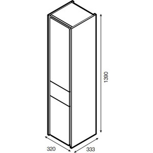 Пенал Roca Ronda левый, антрацит/белый глянец (ZRU9302966)