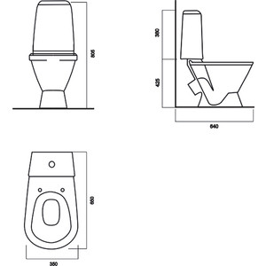 Унитаз компакт Sanita Кама Стандарт с сиденьем (WC.CC/Kama/1-P/WHT.G/S1)