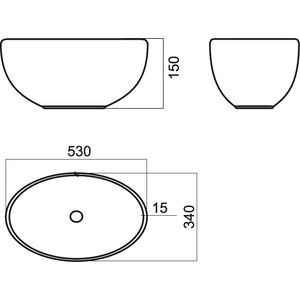 Раковина-чаша Sanita luxe Ringo 53x34 (WB.CT/Ringo/53-N/WHT.G/S1)