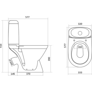 Унитаз-компакт Santek Римини 2-ой смыв, с сиденьем полипропилен (1WH501523)