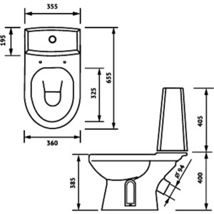 Унитаз-компакт Оскольская керамика Леда Люкс белый с сиденьем (4631111132234)