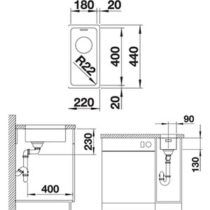 Дополнительная чаша Blanco Andano 180-U (522952)