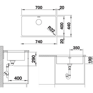 Кухонная мойка Blanco Andano 700-U (522971)
