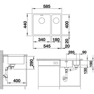 Кухонная мойка Blanco Andano 340/180-U (522979)