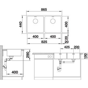 Кухонная мойка Blanco Andano 400/400-IF (522985)