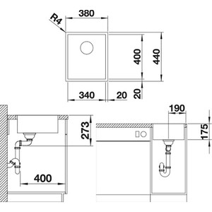Кухонная мойка Blanco Zerox 340-U (521583)