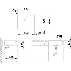 Кухонная мойка Blanco Zerox 500-U (521589)