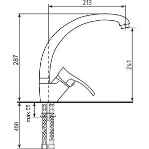 Смеситель для кухни Ulgran U-001 графитовый (U-001-342)