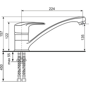 Смеситель для кухни Ulgran U-004 бежевый (U-004-328)