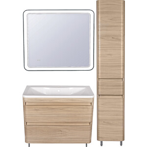 Зеркало Style line Атлантика 100 с подсветкой, белое (СС-00000669)