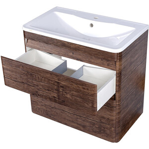 Тумба под раковину Style line Атлантика Люкс 80 подвесная, старое дерево (ЛС-00000664)