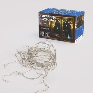 Гирлянда светодиодная Neon-Night Айсикл (бахрома), 1,8х0,5м, прозрачный провод, 230 В, диоды Мультиколор