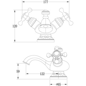 Смеситель для раковины Lemark Jasmine бронза (LM6646B)