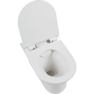 Унитаз подвесной безободковый Aquanet Roll-W CL-12249D с тонким сиденьем микролифт (210766)