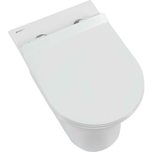 Унитаз подвесной безободковый Aquanet Roll-W CL-12249D с тонким сиденьем микролифт (210766)