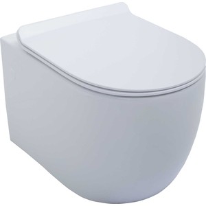 Унитаз подвесной безободковый Aquanet Cetus-W с тонким сиденьем микролифт (211908)