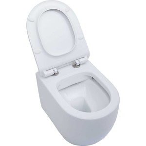 Унитаз подвесной безободковый Aquanet Cetus-W с тонким сиденьем микролифт (211908)