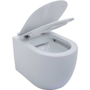 Унитаз подвесной безободковый Aquanet Cetus-W с тонким сиденьем микролифт (211908)