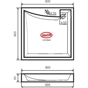 Раковина над стиральной машиной ALTASAN Lux 60x60 (UPP60LUXs)