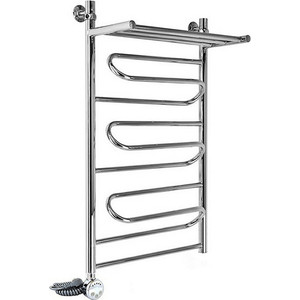 Полотенцесушитель электрический Ника Curve ЛЗ ВП 100/50 с полкой, ТЭН слева