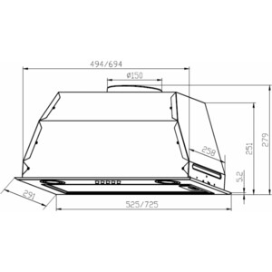 Вытяжка встраиваемая Lex GS BLOC P 600 WHITE