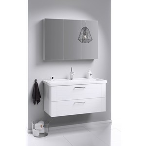 Тумба с раковиной Aqwella Манчестер 100x45 белая (MAN01102 + 4640021065204)