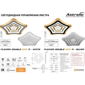 Управляемый светодиодный светильник Estares FLEXION DOUBLE 80W R-500-WHITE/WHITE-220-IP44