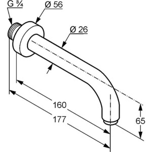 Излив для ванны Kludi Bozz 160 (3850505)