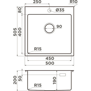 Кухонная мойка Omoikiri Amadare 50 IN нержавеющая сталь (4993766)