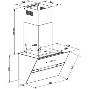 Вытяжка MAUNFELD Mersey 60 белый\вставка сатин