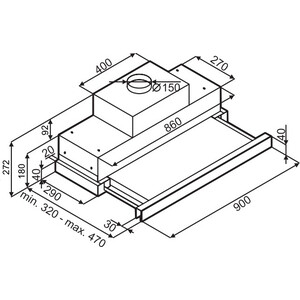 Вытяжка встраиваемая MAUNFELD GALAXY 90 черный